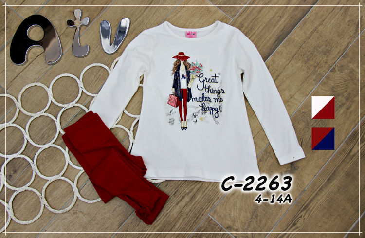 Picture of C2263- THERMAL FLEECY 2 PCS SET TOP+LEGGINGS